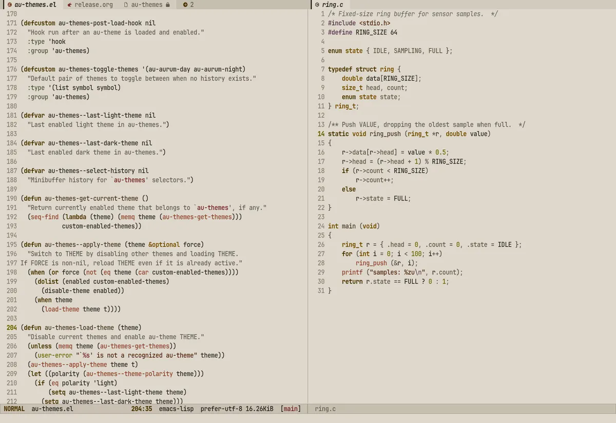 au-aurum-day theme code sample