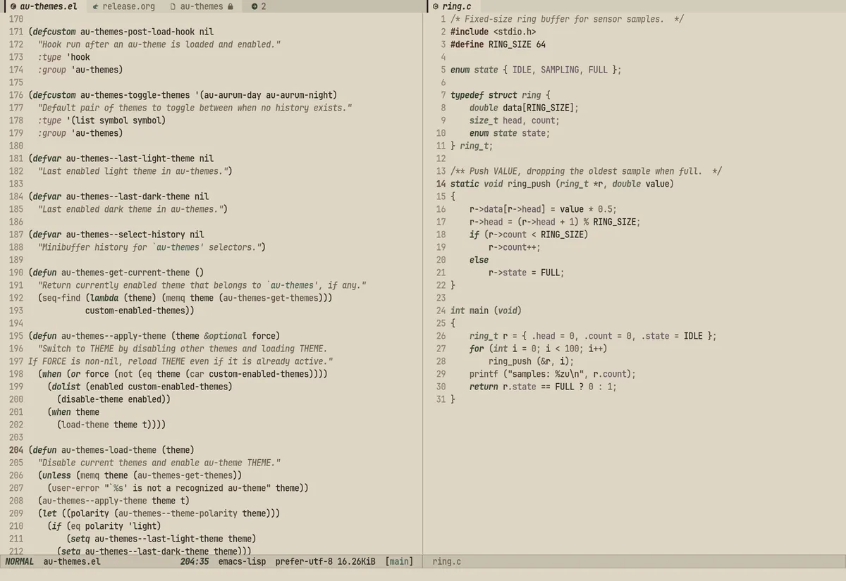 au-parchment-day theme code sample