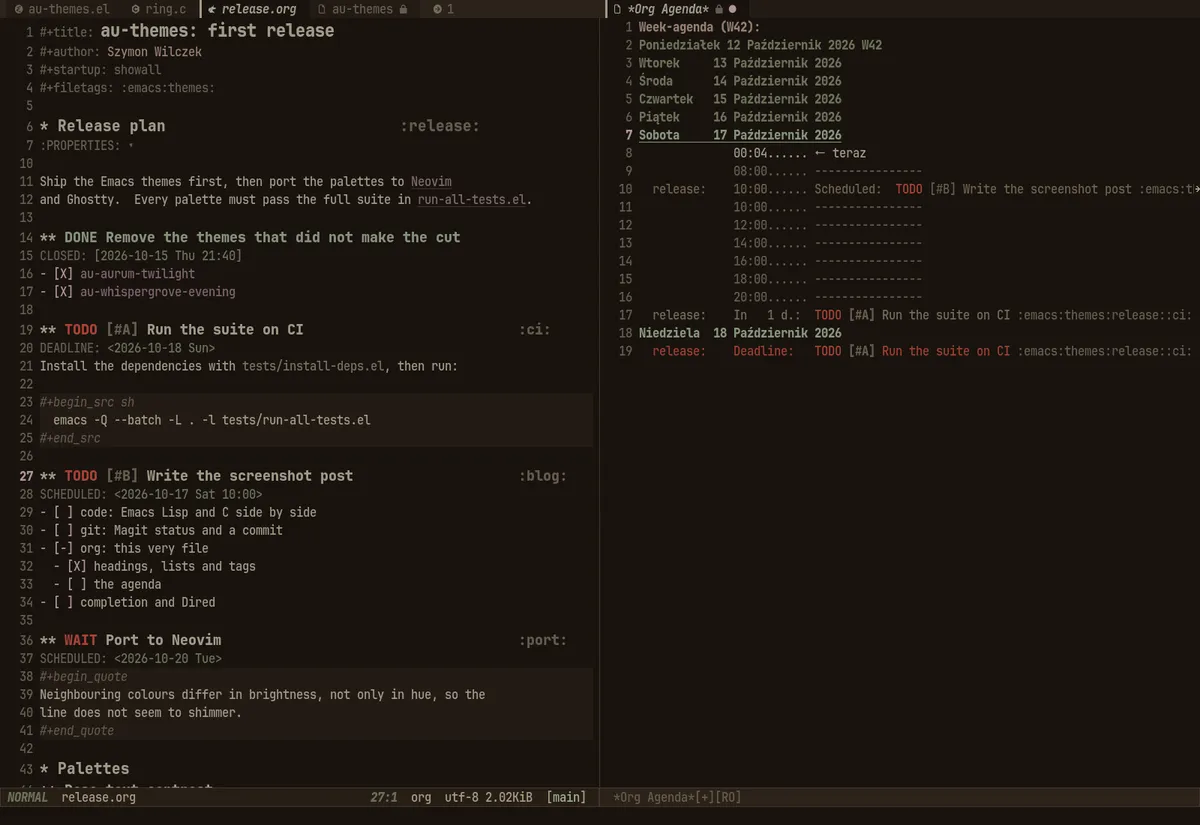 au-parchment-night theme Org sample