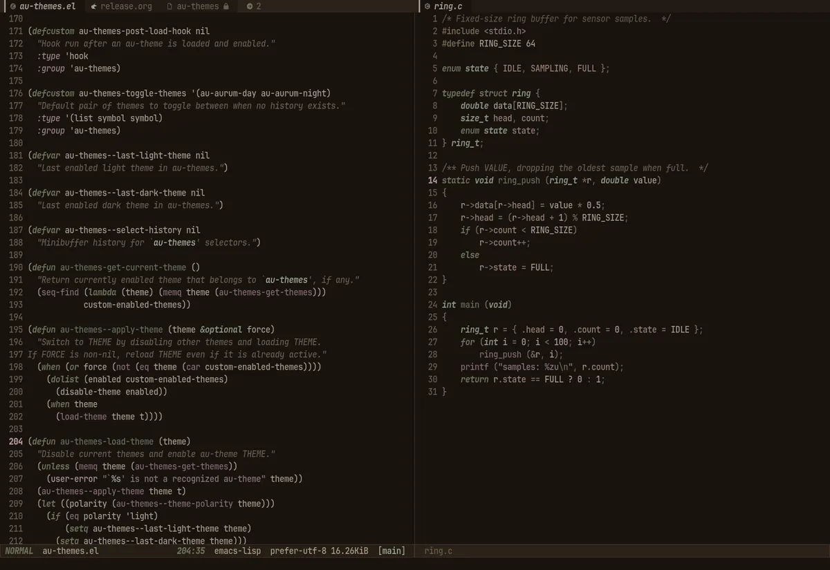 au-parchment-night theme code sample