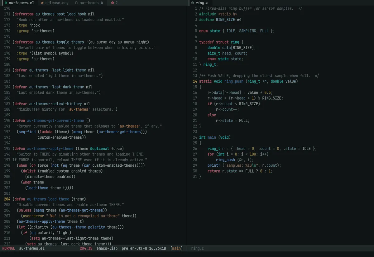au-salina-night theme code sample